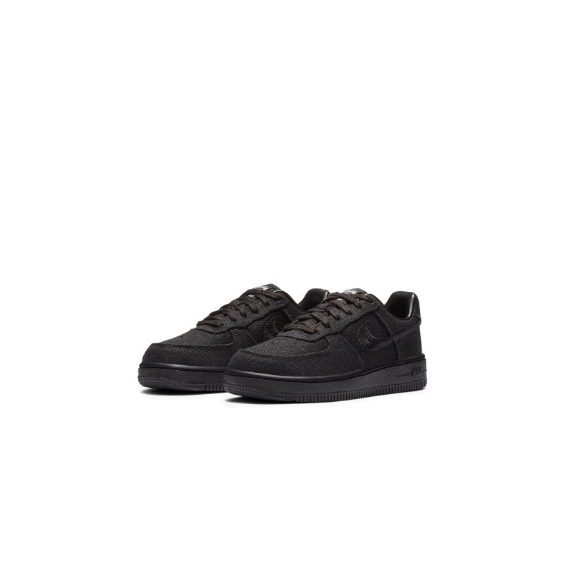 stussy x nike air force 1 low black ps dd1578 001 front side