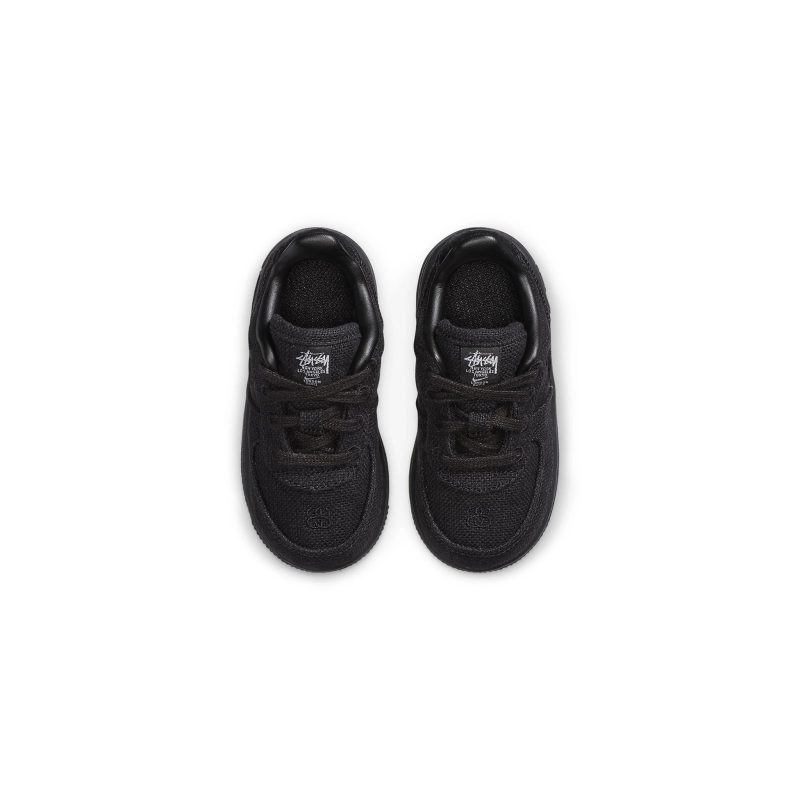 stussy x nike air force 1 low black td dc8306 001 top