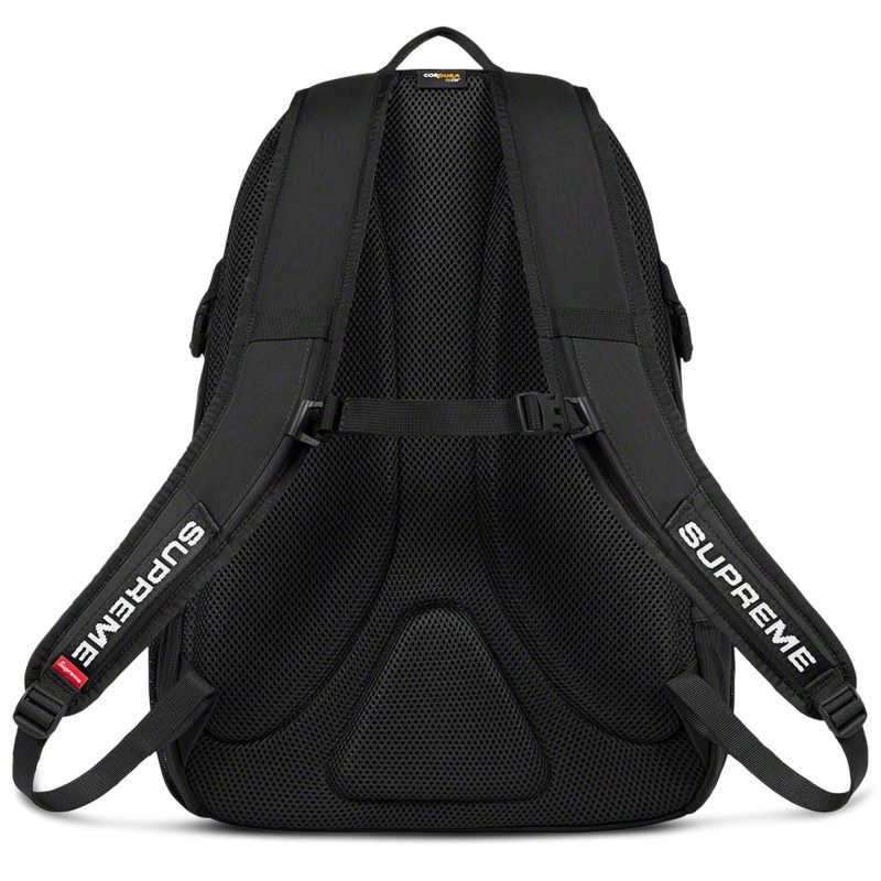 supreme black backpack fw22 back