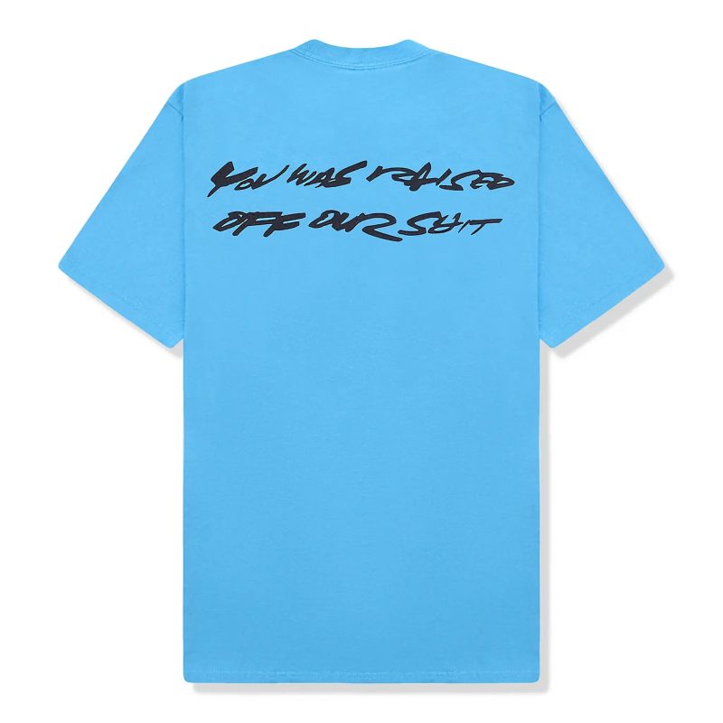 supreme futura box logo bright blue t shirt back