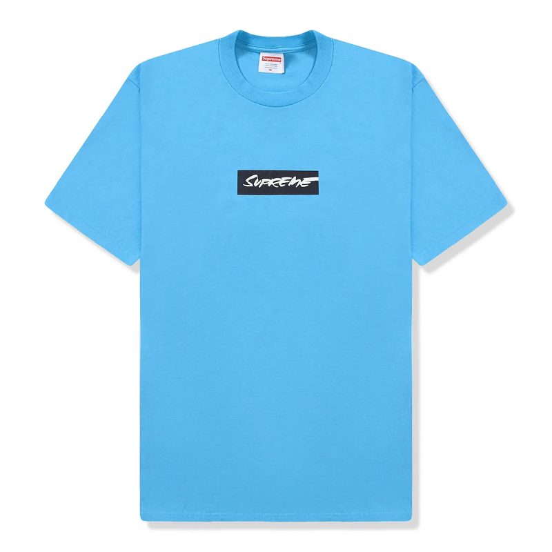 supreme futura box logo bright blue t shirt front