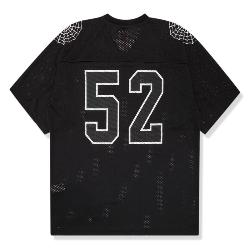 supreme spiderweb black football jersey ss24kn63 black back