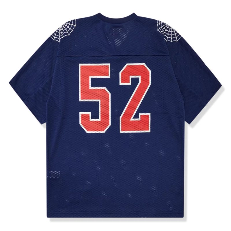 supreme spiderweb navy blue football jersey ss24kn63 navy back