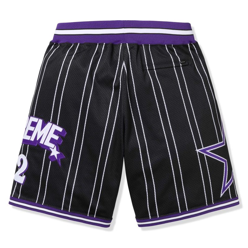 supreme star basketball black shorts back