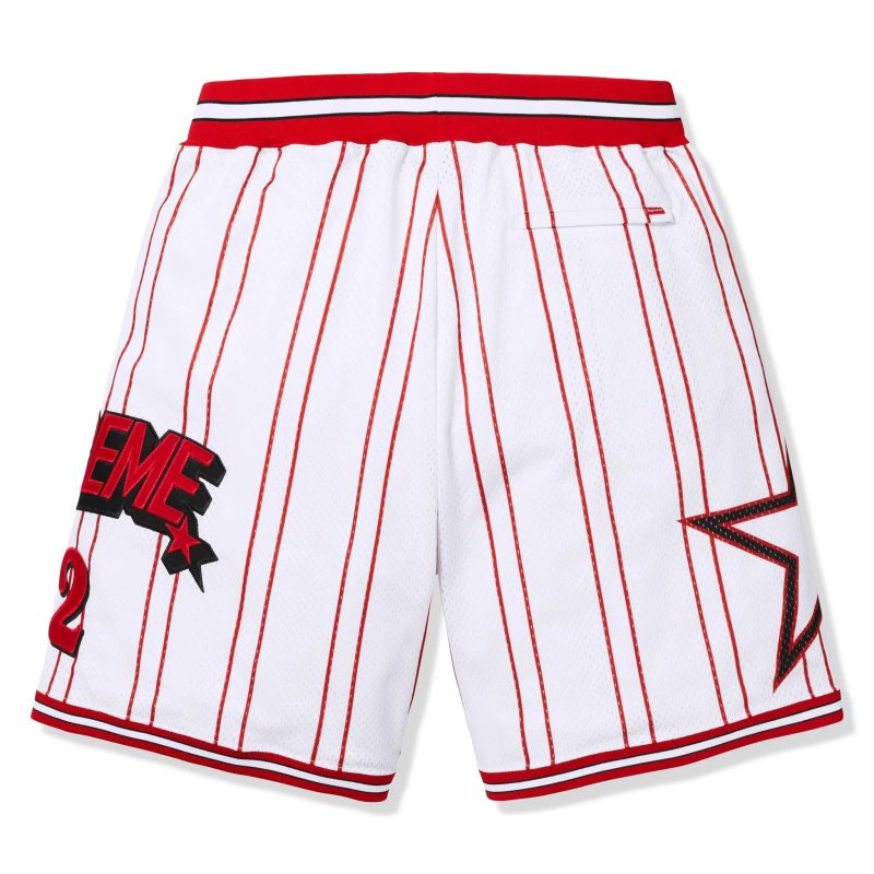 supreme star basketball white shorts back