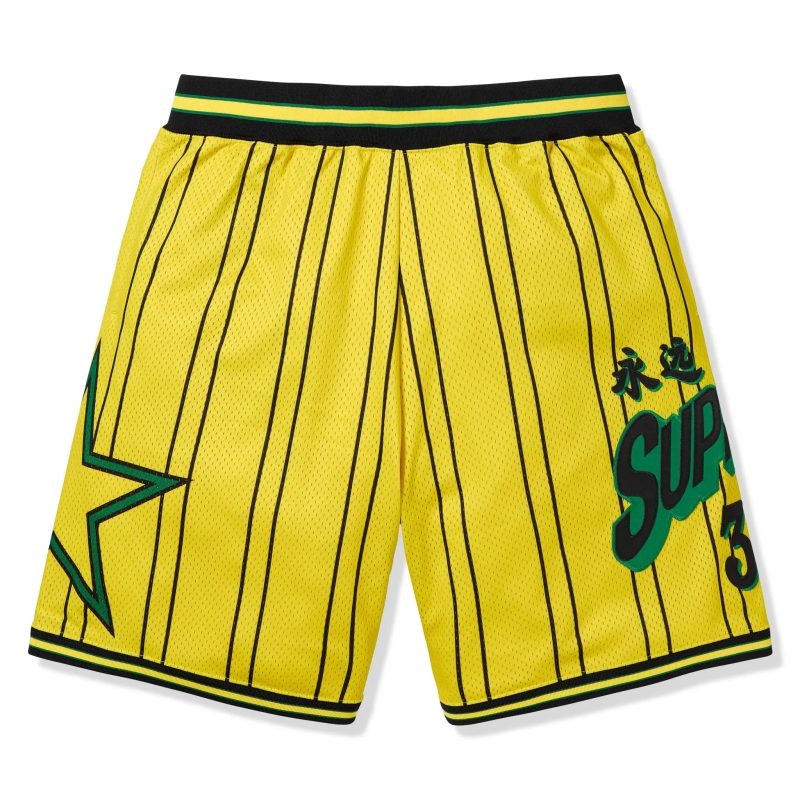 supreme star basketball yellow shorts front