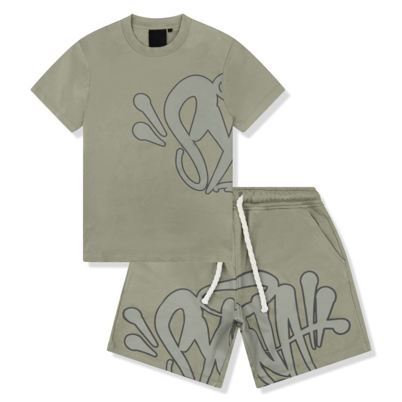 syna world logo sage t shirt shorts crepslocker front