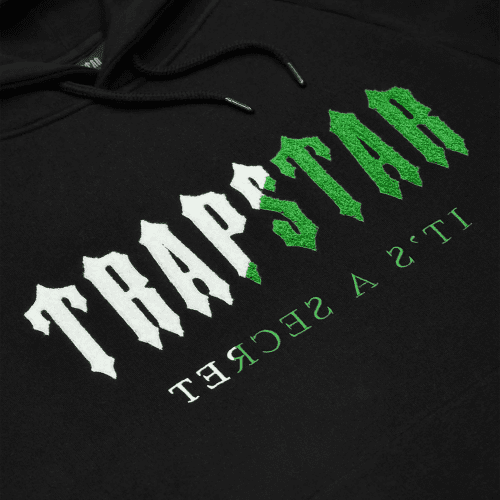 trapstar chenille decoded black green tracksuit logo