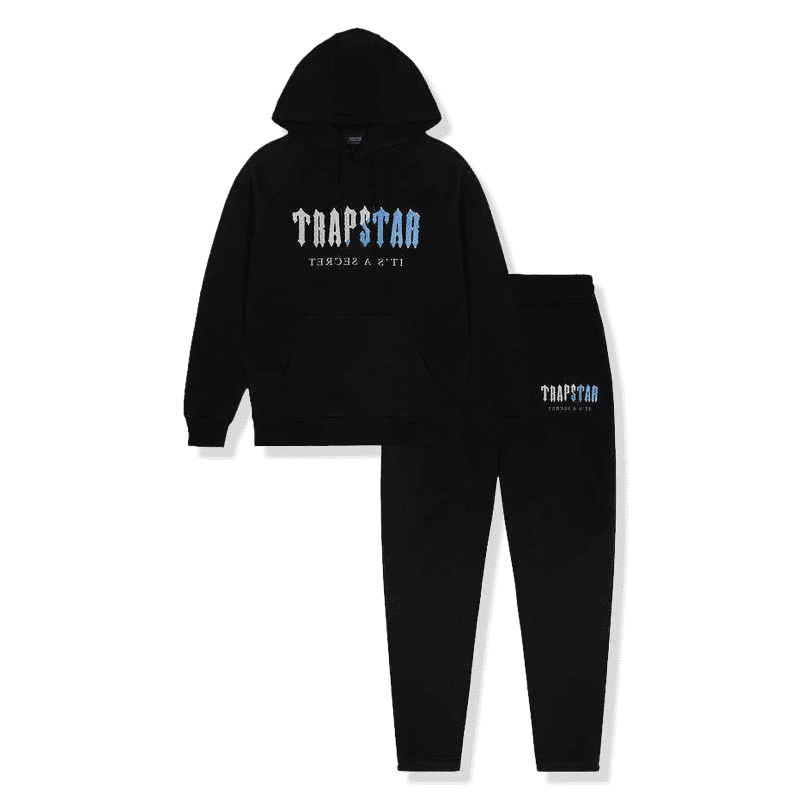 trapstar chenille decoded black ice tracksuit front