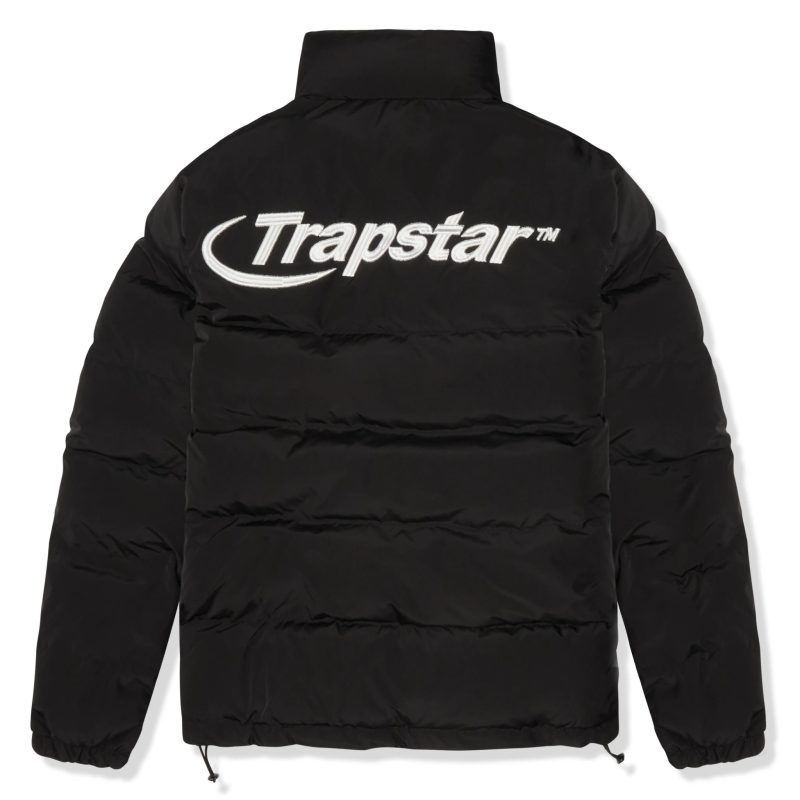 trapstar hyperdrive black white puffer jacket back