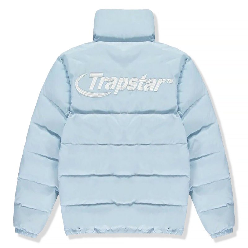 trapstar hyperdrive puffer sky blue jacket back