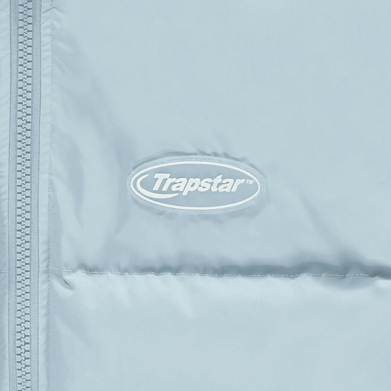 trapstar hyperdrive puffer sky blue jacket chest logo