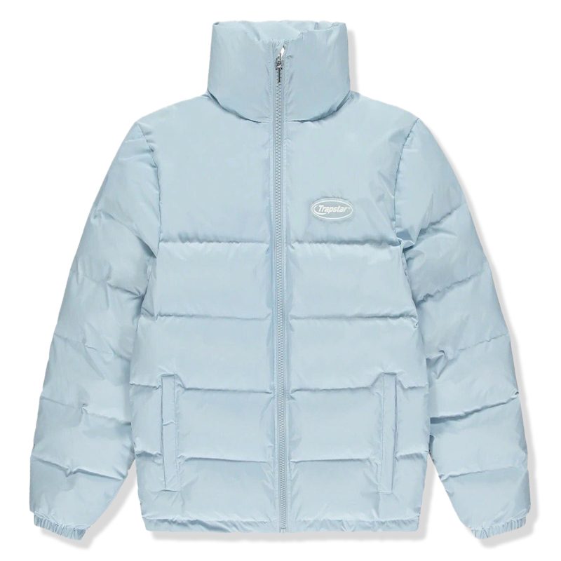 trapstar hyperdrive puffer sky blue jacket front