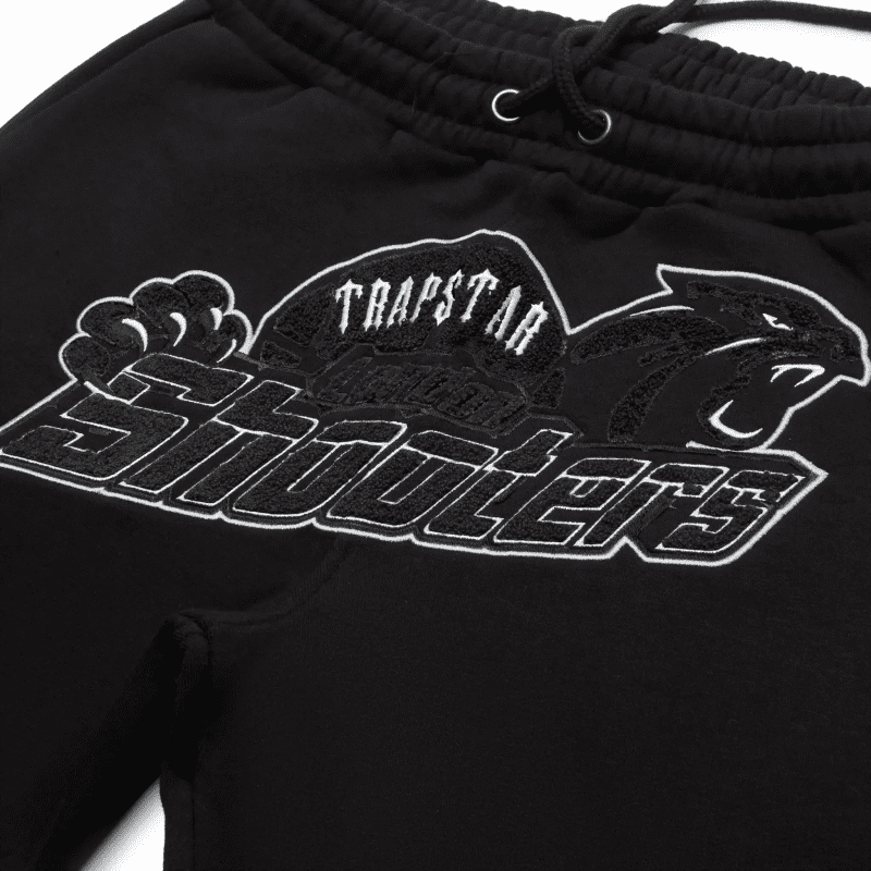 trapstar shooters blackout tracksuit pants logo