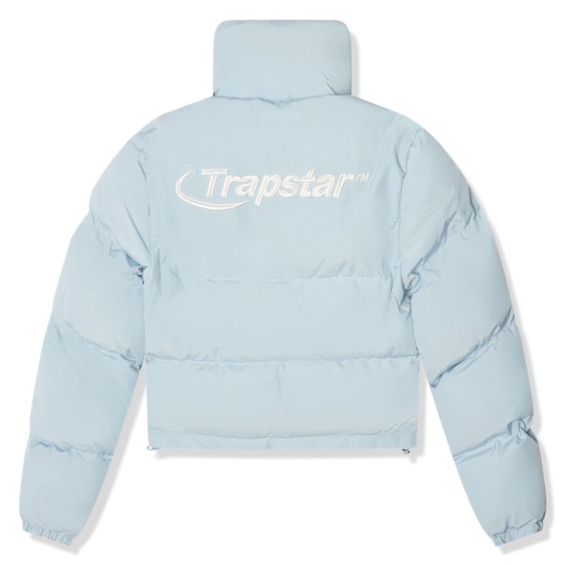 trapstar womens hyperdrive ice blue puffer jacket bacj