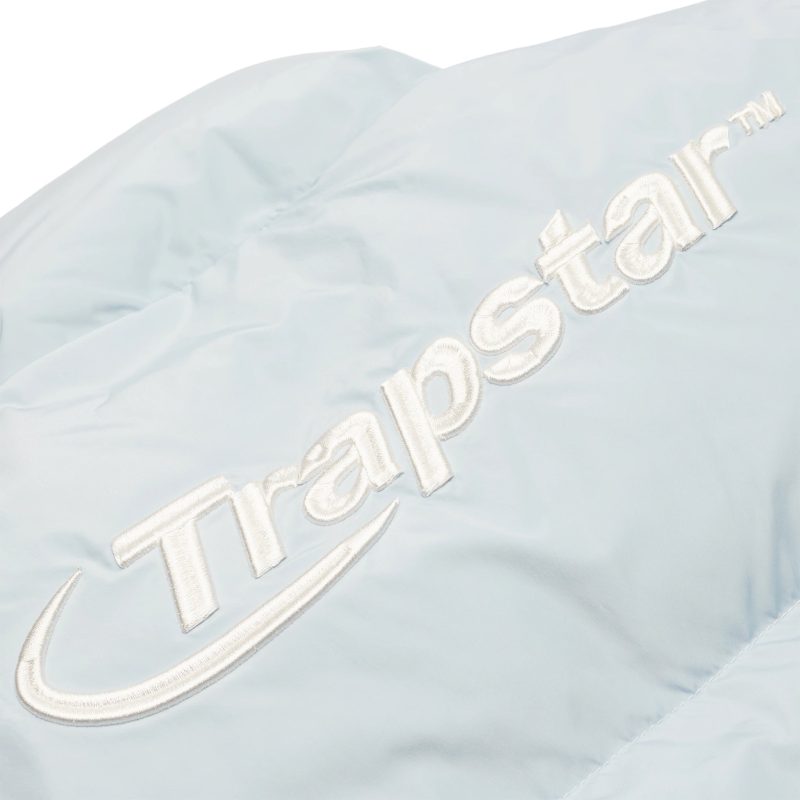 trapstar womens hyperdrive ice blue puffer jacket back logo