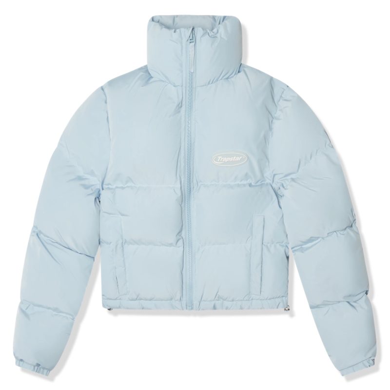 trapstar womens hyperdrive ice blue puffer jacket front