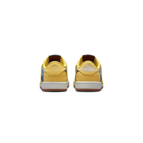 travis scott x air jordan 1 low canary ps dz5909 700 heel