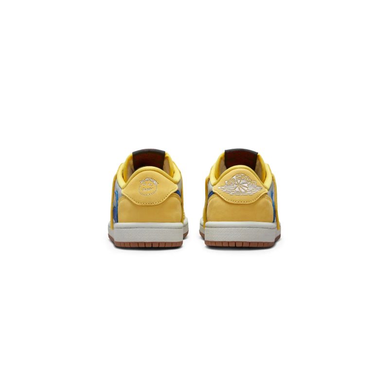 travis scott x air jordan 1 low canary ps dz5909 700 heel