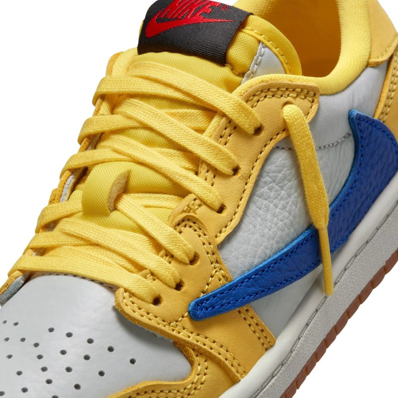 travis scott x air jordan 1 low canary ps dz5909 700 swoosh