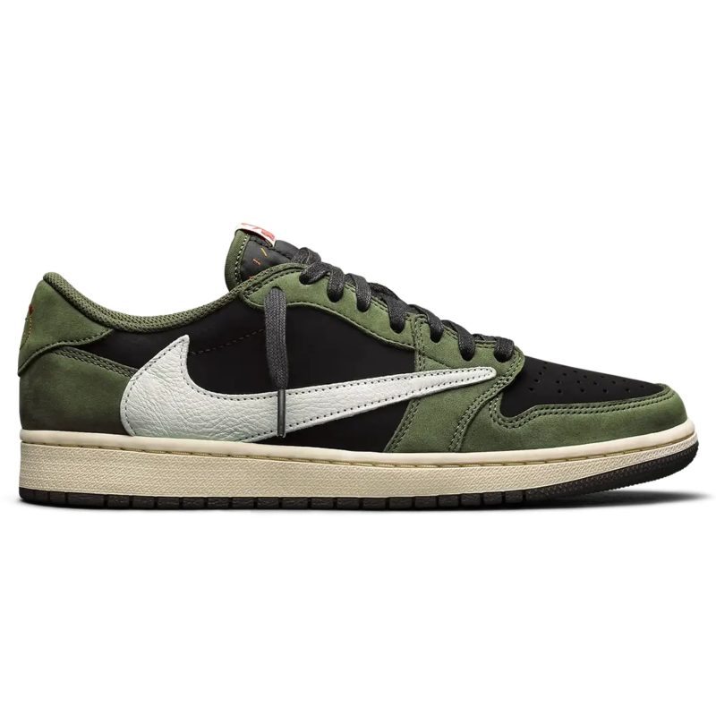 travis scott x air jordan 1 low og black olive dm7866 002 side