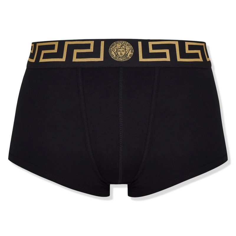 versace icon two pack greca waistband black trunks front